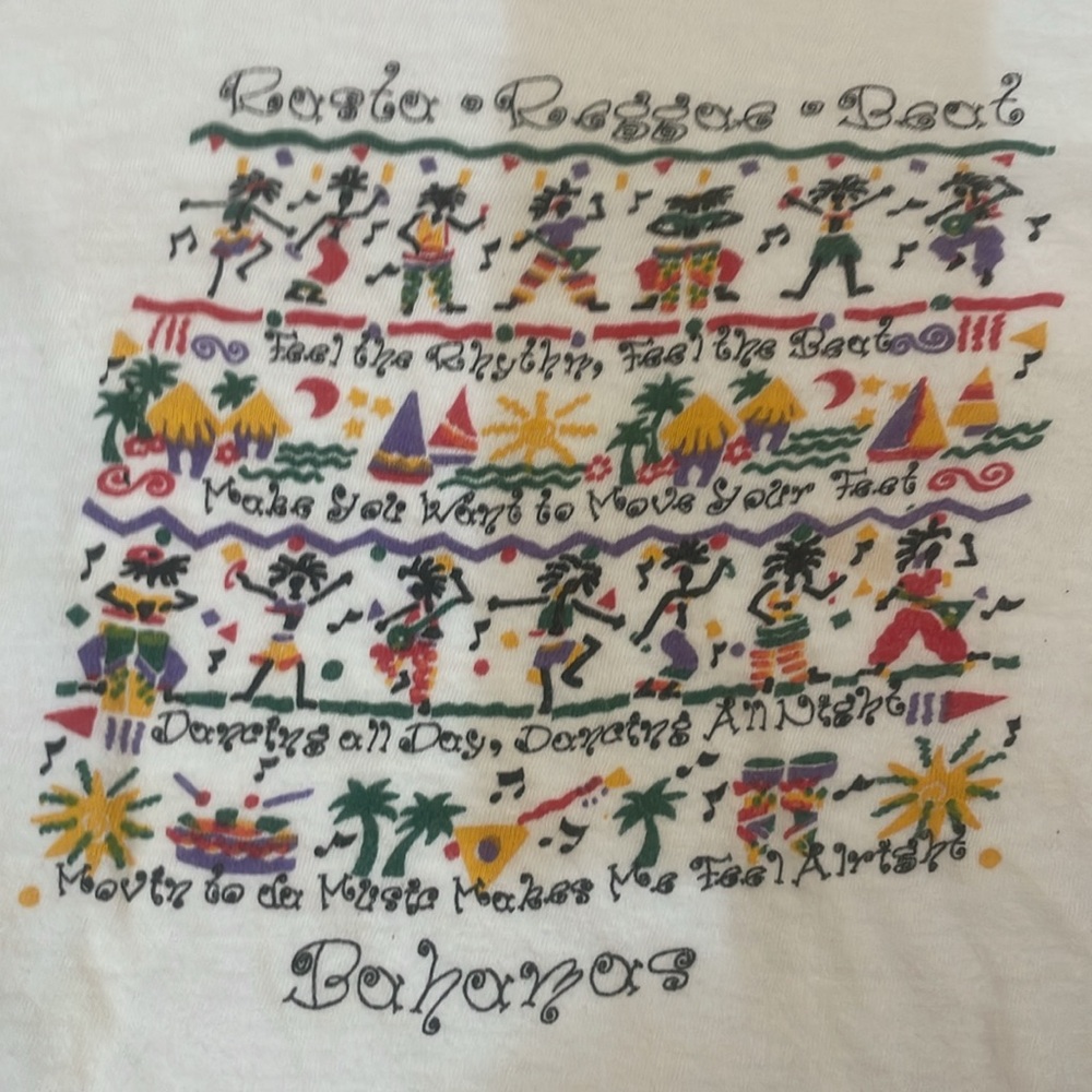 Vintage Y2K Bahamas T-shirt 100% cotton Rasta reggae beat boys girls size 6
